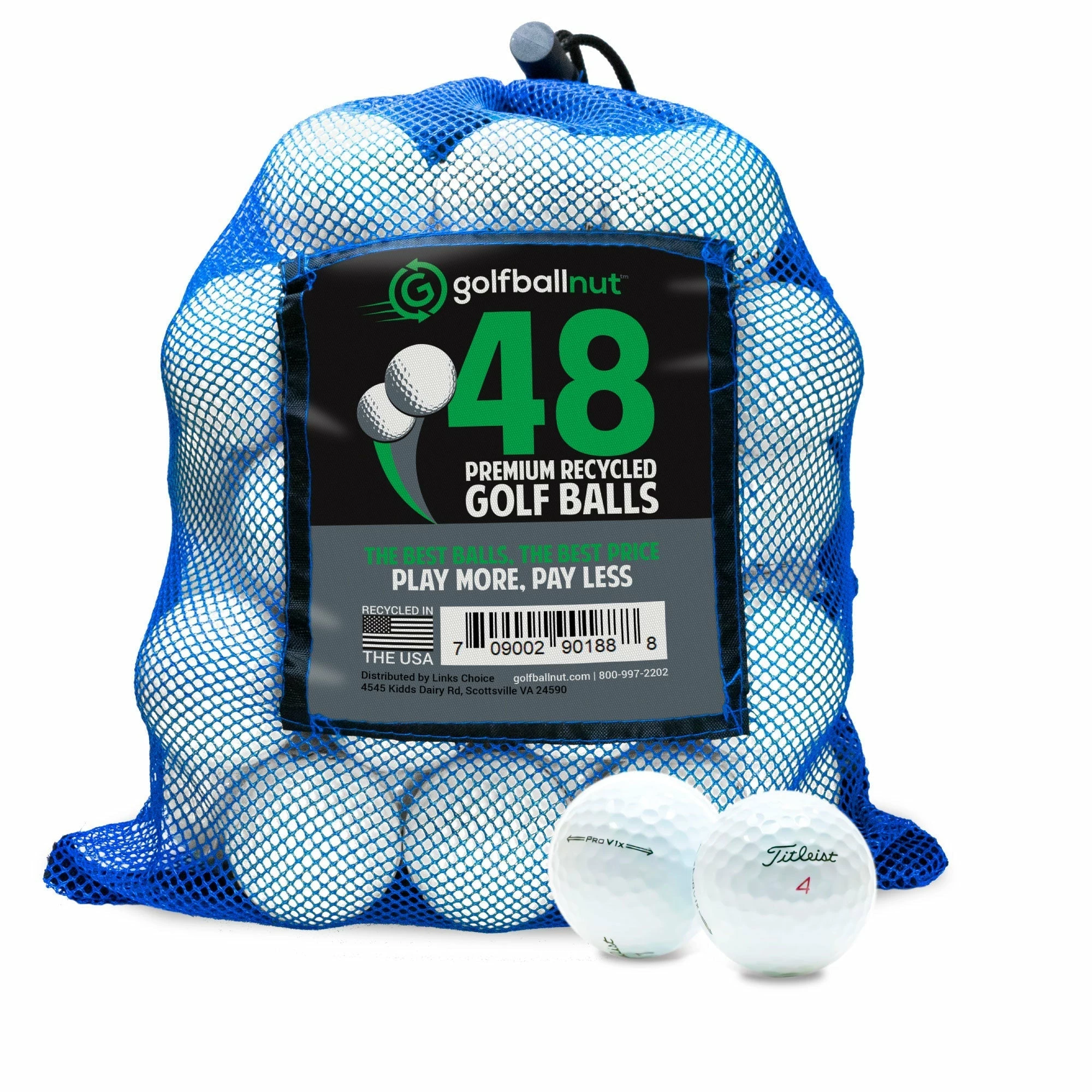 GolfBall Nut Used And Recycled For Titleist Pro V1x 2022 Near Mint - 4A Quality Golf Balls Mesh Bag Included
