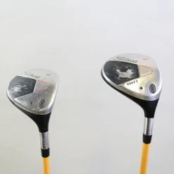 Titleist 906F2 3, 5 Wood Set RH ProForce Gold Graphite Shafts Stiff Flex
